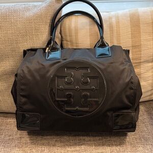 Tory Burch Black Nylon Tote Bag